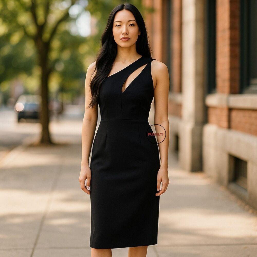 Bardot Aveline One Shoulder Cut Out Dress Black Small